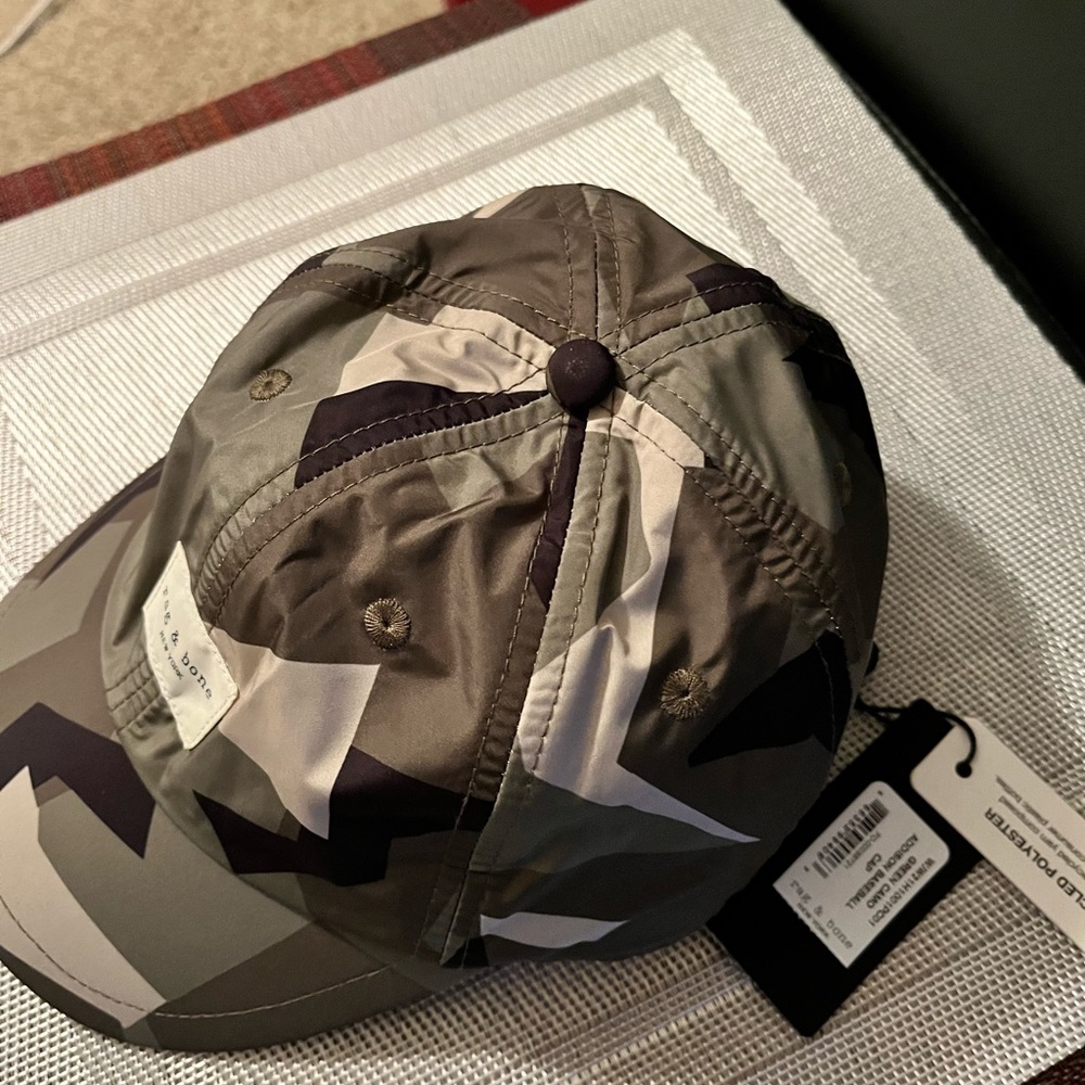 RAG & BONE ADDISON NWT AUTHENTIC GREEN CAMO UNISEX BASEBALL CAP. - Picture 3 of 17